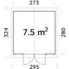 New Palmako redskapsbod Aksel 2 - 7,5 m² 273 x 280 cm