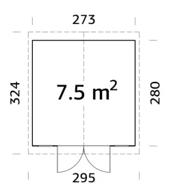 New Palmako redskapsbod Aksel 2 - 7,5 m² 273 x 280 cm