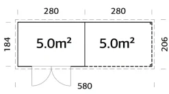 Online Palmako redskapsbod m/pergola Alma 560 x 184 cm