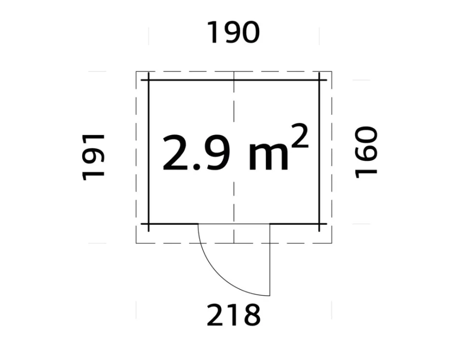 New Palmako redskapsbod Peter 1 206 x 176 cm