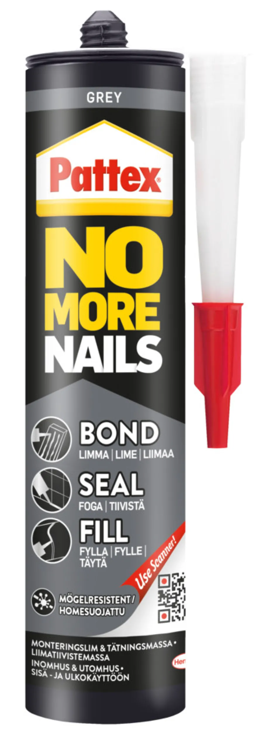 Outlet Pattex No More Nails Bond-Seal-Fill 280 ml Grå