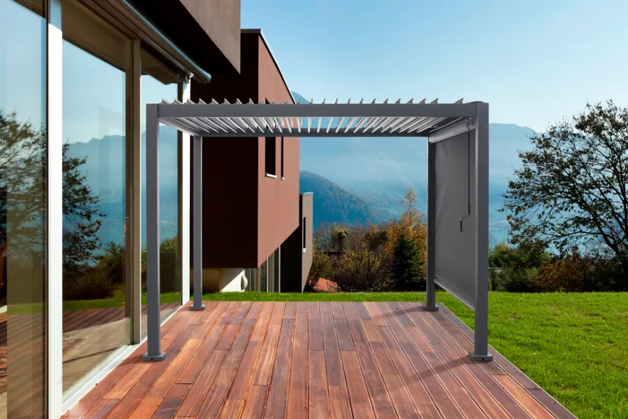 New Pergola 3 x 3 x 2,3 meter mørkegrå Mørkegrå RAL 7022