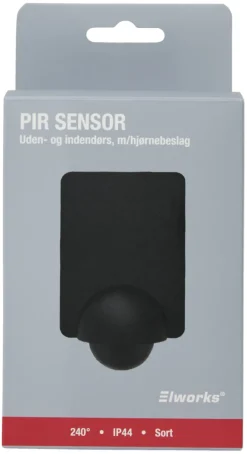 New Elworks PIR-sensor 240° innendørs/utendørs – Svart