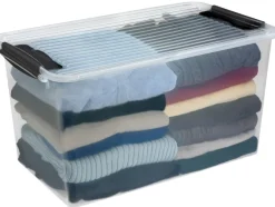 Clearance Plast1 oppbevaringsboks m/lokk klar - SystemBox 80