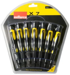 Clearance Millarco Presisjonsskrutrekker sett 7 deler Svart og gul