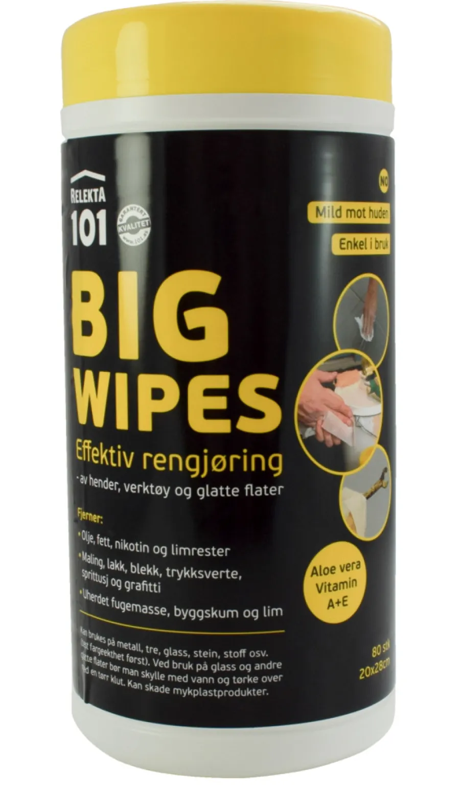 Hot 101 Rengjøringskluter Big Wipes 80 stk.