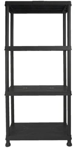 Outlet Gardeco Reol m/4 hyller plast - Svart