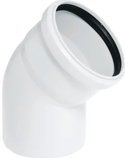Online Rørbøyning hvit PP 50 x 45 gr