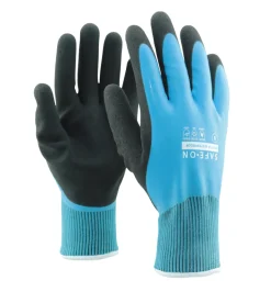 Clearance Safe-On vinter arbeidshansker vanntette str. 9 Blå/svart