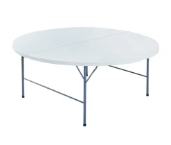 Online Sunlife Sammenleggbart bord Ø180 cm plast/stål hvit - ® Hvit/svart