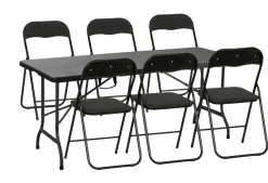 Clearance Sammenleggbart bord metall/plast 180 x 75 cm Svart