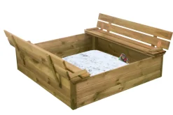 Outlet Nordic Play Sandkasse med benk og lokk