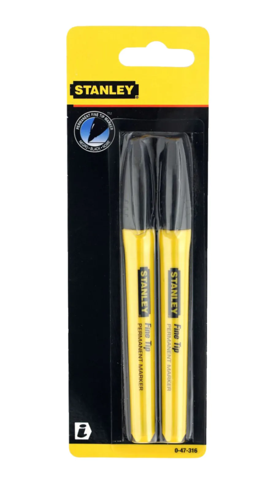 Hot Stanley tusj permanent marker fine tip svart - 2-pk.