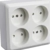 Hot Elworks Stikkontakt UTP 4-veis u/jord - Atia