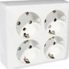 Clearance ELKO Stikkontakt 4-veis m/jord vegg -