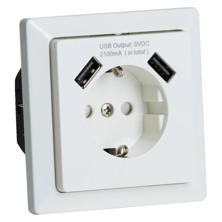 Clearance Elworks Stikkontakt 1V enkel m/jord USB