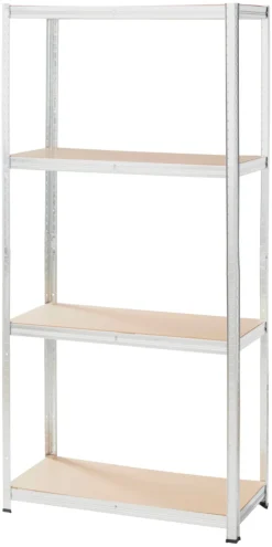 Clearance Stålreol m/4 hyller - 90 x 190 x 40 cm