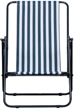 New Sunlife Strandstol Albany i metall og polyester - ® Blå/hvit