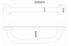 Støttehåndtak 30 cm krom