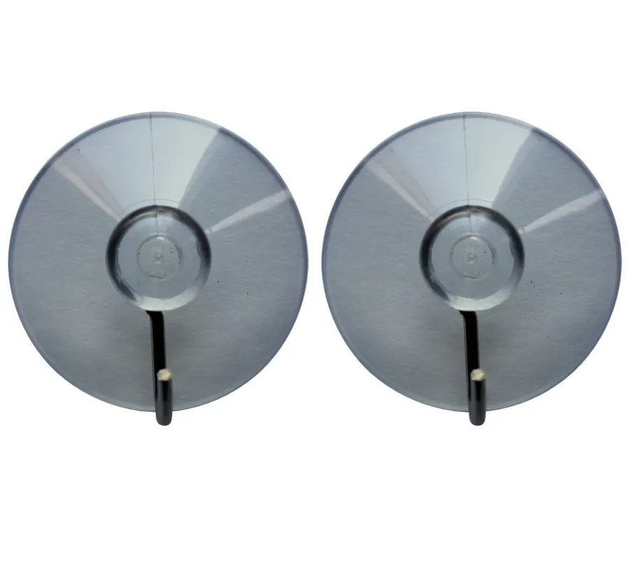 Online Target Sugekopp med krok transparent/krom 2 stk. -