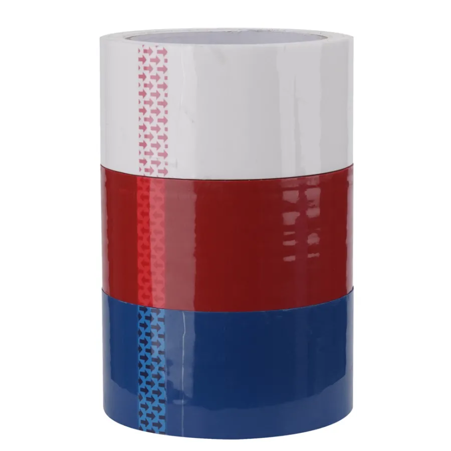 New Tape 50 mm x 66 meter 3-pk. Hvit/rød/blå