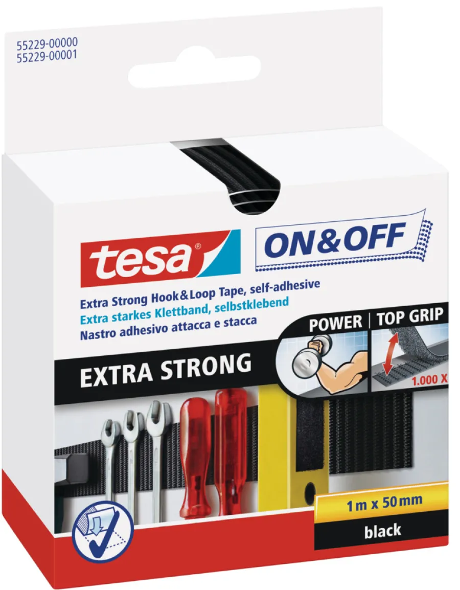 Discount Tesa ® On & Off Borrelås Ekstra Sterk 1 meter