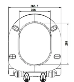 Nautic Toalettsete D-Shape slim soft close hvit