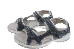 Trekkingsandaler dame i skinn str. 41 Denimfarget