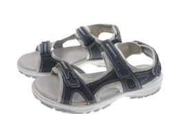 Trekkingsandaler dame i skinn str. 37 Denimfarget