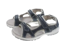 Sale Trekkingsandaler dame i skinn str. 38 Denimfarget