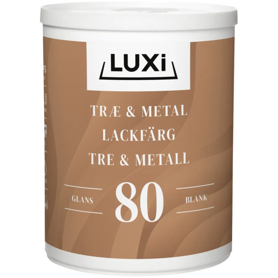 Hot Luxi Tre- & metallmaling vannbasert RAL 9010 0,75 l - Renhvit RAL 9010