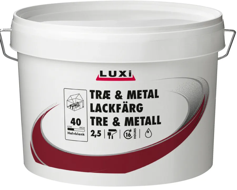 Best Luxi Tre- & metallmaling vannbasert RAL 9010 2,5 l - Renhvit RAL 9010