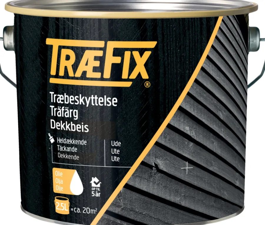 Sale Træfix dekkbeis oljebasert grønn umbra 2,5 liter Grønn umbra (svarende til NCS S 7020-G50Y)