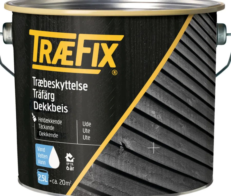 Træfix dekkbeis vannbasert 2,5 liter Svart