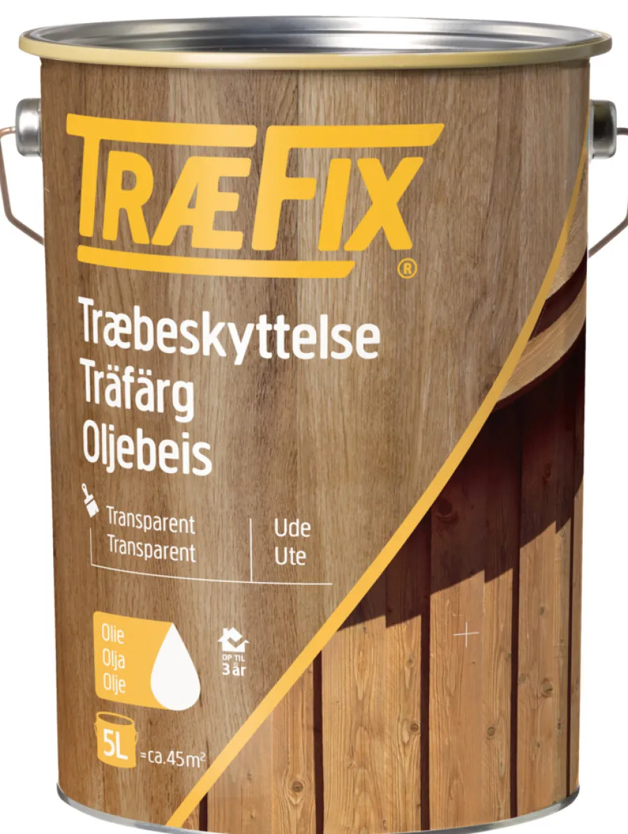 Outlet Træfix oljebeis transparent 5 liter Svart