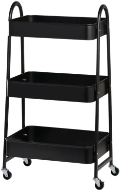 Sale DAY Trillebord med 3 hyller 44 x 30 x 79 cm - Svart