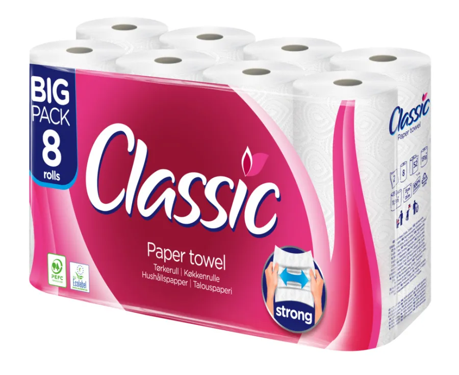 Outlet Classic Tørkerull 8 ruller -