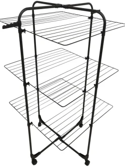 Online Tørkestativ m/hjul 70 x 70 x 133 cm Svart