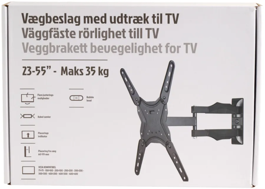 Online Veggfeste til TV uttrekk/vipp 23-55" Svart