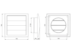 Best Ventilajsonsrist Ø124 mm selvlukkende Hvit