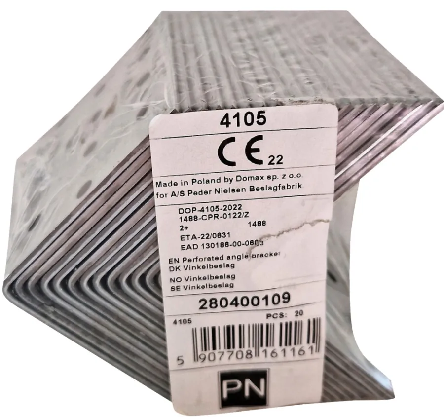 Hot Vinkelbeslag 60 × 60 × 80 mm 20-pk.