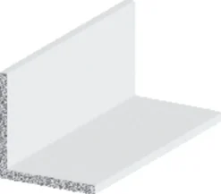 Hot Vinkellist hvit - 15 x 15 mm x 1 meter