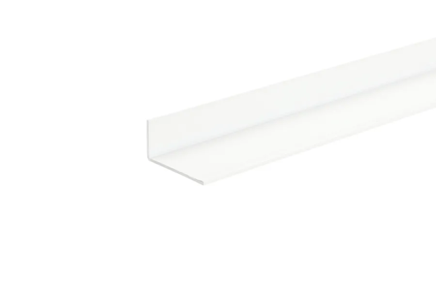Clearance Vinkellist hvit - 15 x 30 mm x 1 meter